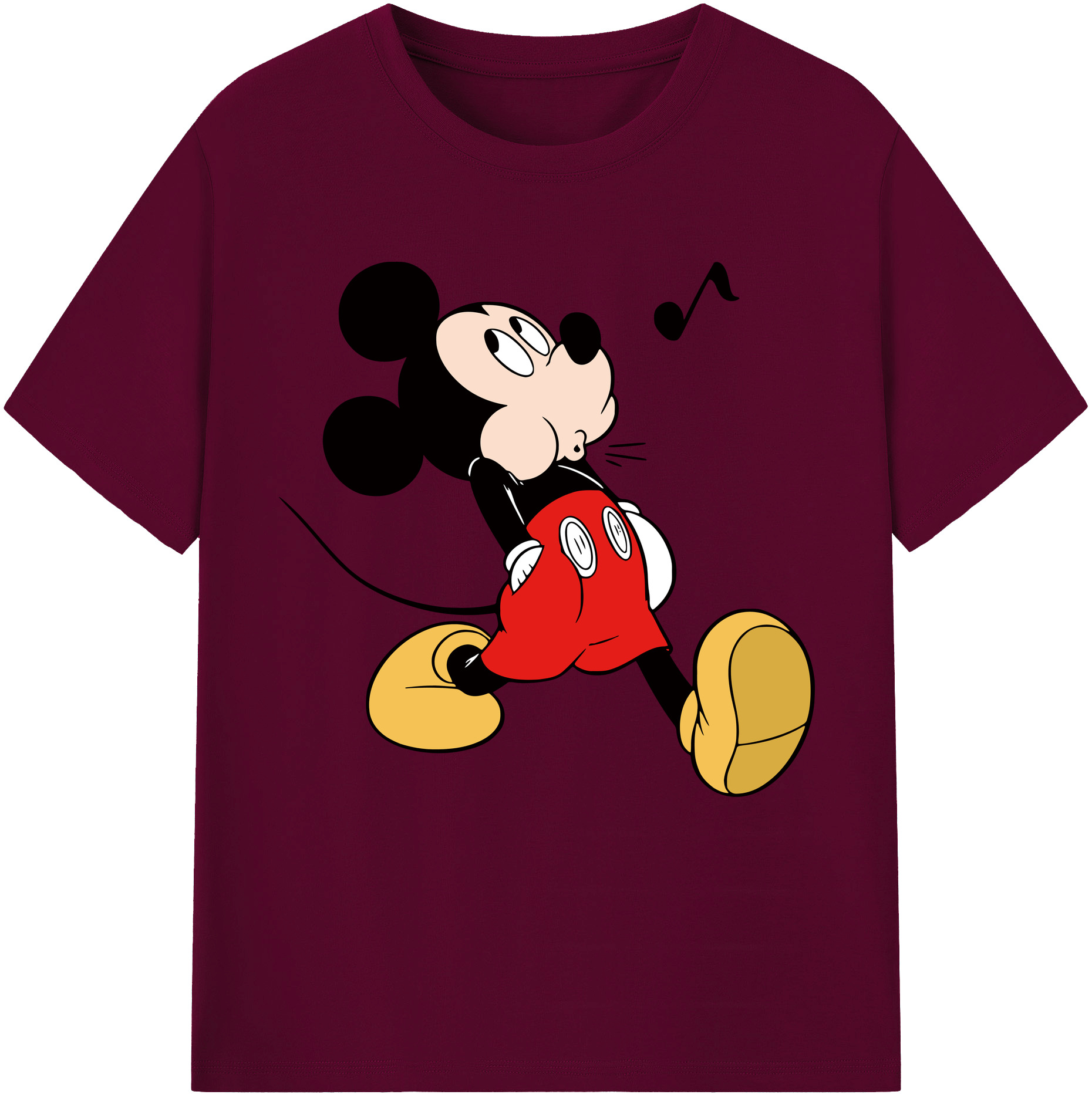 （画像用） ミッキーマウス Mickey Mouse レディースカジュアルプリントTシャツ（綿100％）